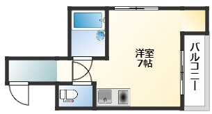 広島市中区白島中町の賃貸マンションの間取り