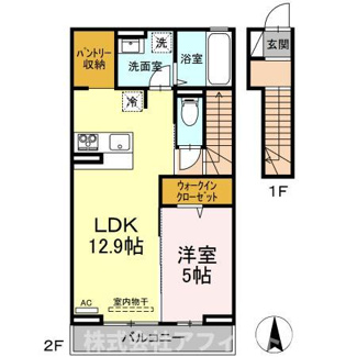 【間取り】 | シャルマン本庄 | 1LDK