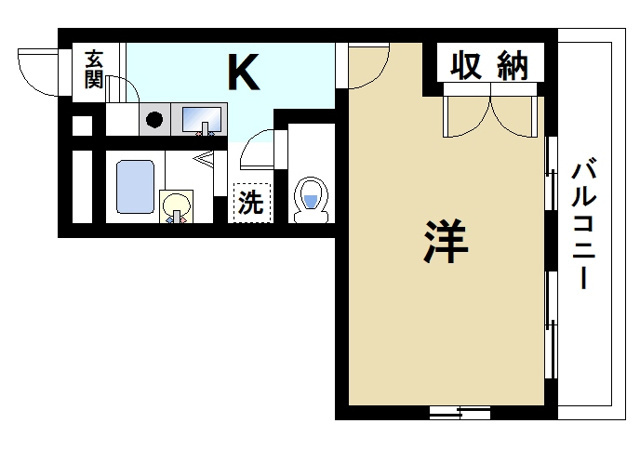 レオパレス大陽壱番館の間取り|広めの洋室が特徴です