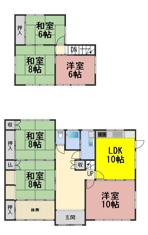 ６３３３４　山県市小倉中古戸建ての間取り