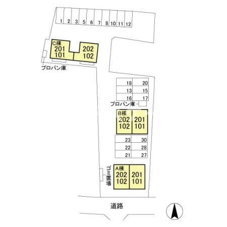ヴェルコート　Ｂの区画図|高崎、前橋、伊勢崎エリアのお部屋探しはエンドスケープまで！お客様の理想お聞かせ下さい♪