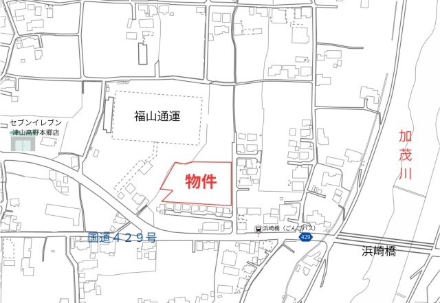 津山市押入　売地　1644坪の地図