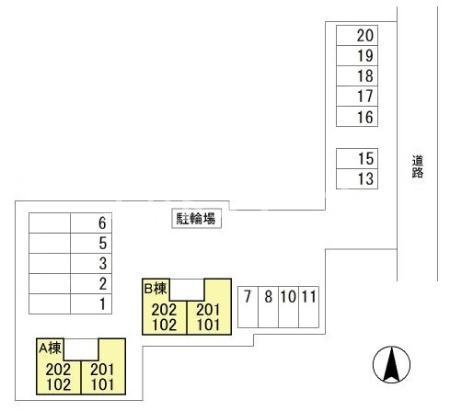 セジュールエノキ　Ａの区画図|高崎、前橋、伊勢崎エリアのお部屋探しはエンドスケープまで！お客様の理想お聞かせ下さい♪