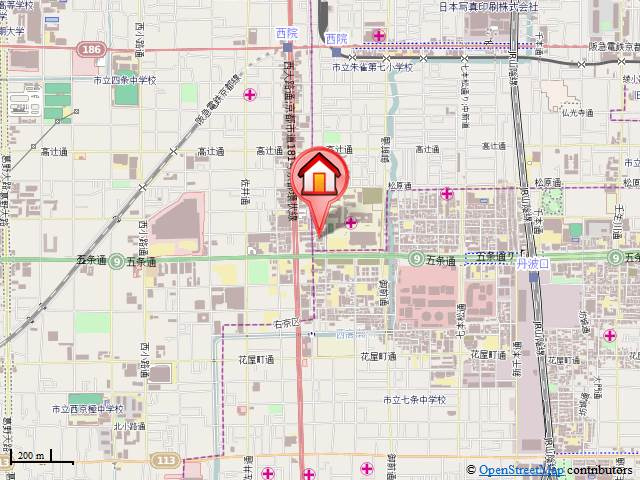 カーサヴェルデ西大路五条（旧ハイツ紅屋）の地図
