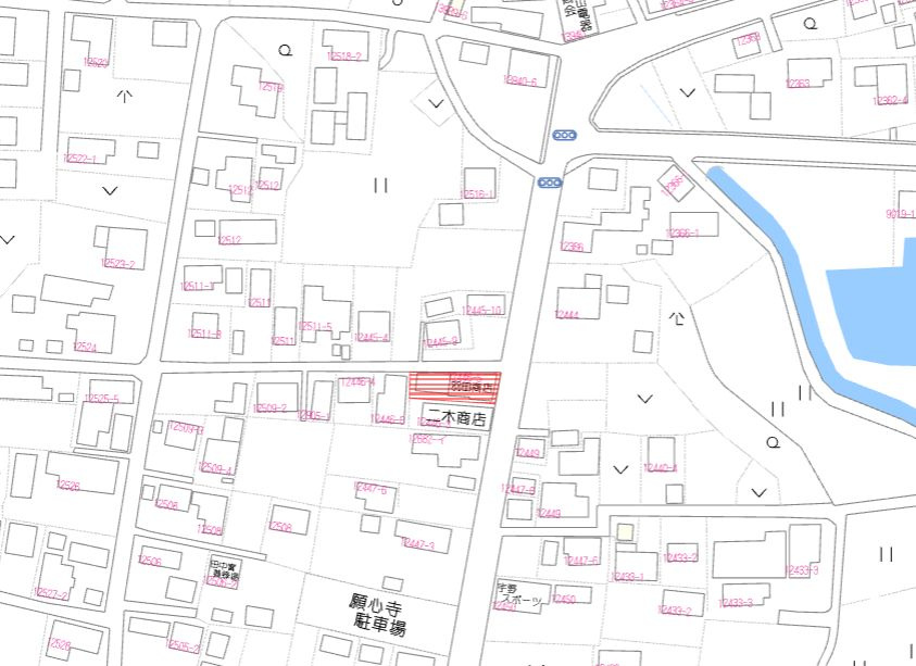 都城市庄内町の売地の土地図