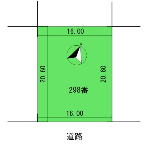 厚岸町光栄　南向き売土地の区画図