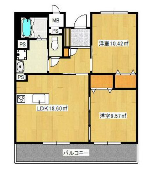 フェリオ仙北の間取り