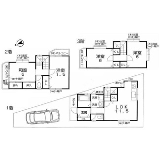 【間取り】 | 一乗寺南大丸町　中古戸建【一乗寺駅歩１分】