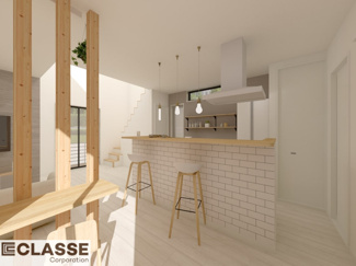 【完成予想図】 | 宇治市木幡御蔵山　2区画　D号地　売土地　建築条件付き | アトリエスタイルハウス仕様の窓はペアガラス、サッシはアルミ×樹脂複合のハイブリットサッシを採用。ガラスの間には断熱性の高いアルゴンガスを充填しておりますので、より断熱性能が高まる仕様になっております。