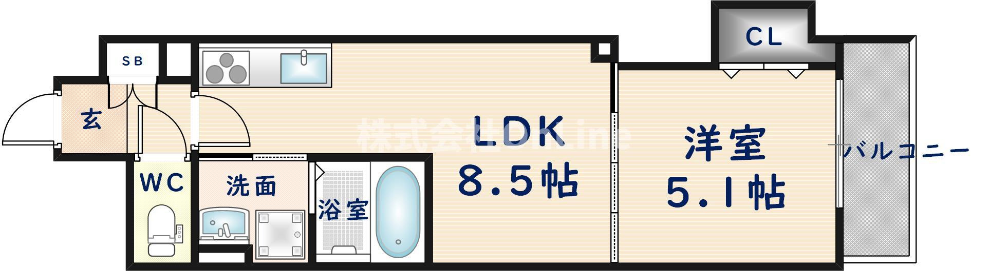 クリエオーレ菱江Ⅲの間取り