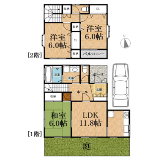 【間取り】 | <中古戸建+宅地（更地）のセット販売>　東金市小沼田中古戸建