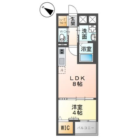福岡市中央区春吉２丁目の賃貸マンションの間取り