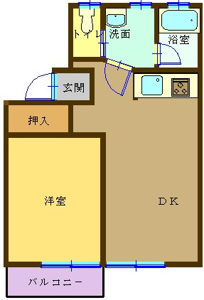 コーポアカツキⅡの間取り