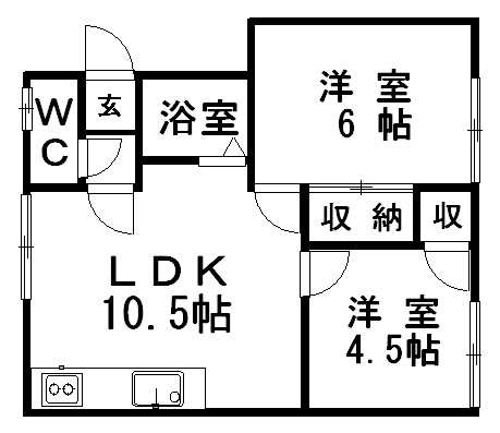 【間取り】 | ◎収益物件◎星が浦大通5丁目収益アパート | 間取りの一例
