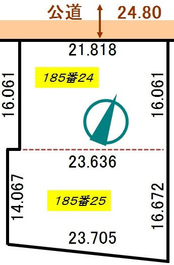 【土地図】 | 大楽毛3線185-24，25売地