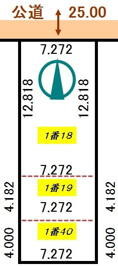 【土地図】 | 大楽毛4丁目1-18，19，40売地