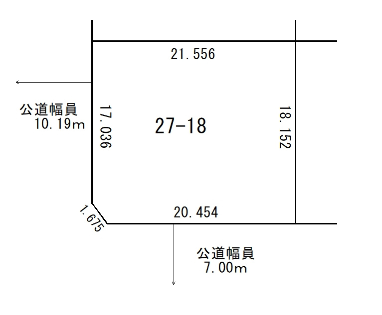 阿寒町北新町2丁目《角地》売土地の土地図
