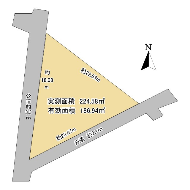 津市栗真町屋町 売土地の土地図