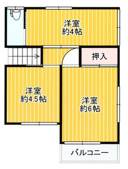 【間取り】 | 御井町戸建 | 2階間取図