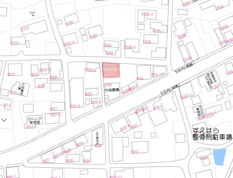 都城市庄内町の売地の土地図