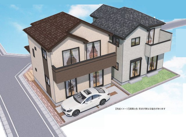 松戸市串崎新田新築戸建の外観パース|完成予想図