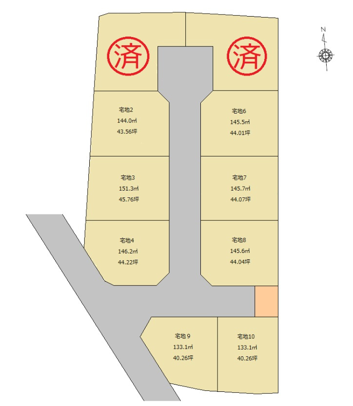 朝倉丙Ⅲ　9号地　建築条件付き　売土地（全10区画）
