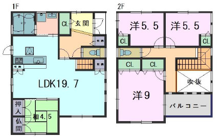 高砂市北浜町牛谷　中古戸建の間取り|4LDK＋屋根裏収納です。