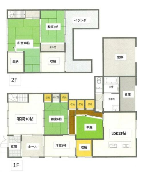 海南市日方　中古戸建　オーナーチェンジ物件の間取り