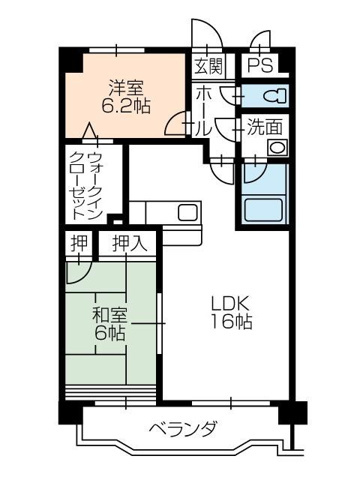 ボンヌシャンス 壱番館の間取り