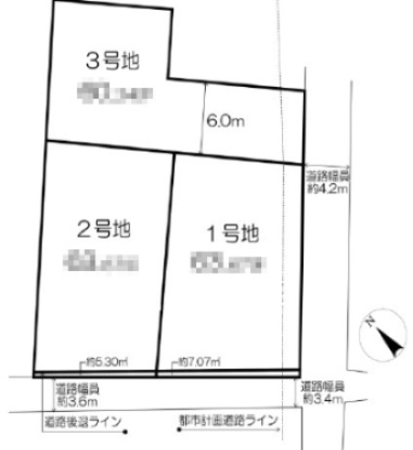 【土地図】 | 加古川市野口町長砂（全３区画）土地2号地 | 2号地　約65.2坪。