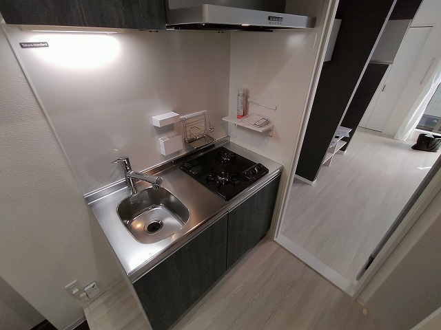 神戸市須磨区妙法寺字道正川のアパートのキッチン|システムキッチン（ガス２口）