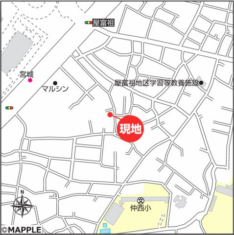 ハートフルタウン浦添市屋富祖Ⅴ　全1棟の地図