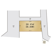 守谷市ひがし野三丁目 売地　敷地面積　281㎡（85坪）の画像