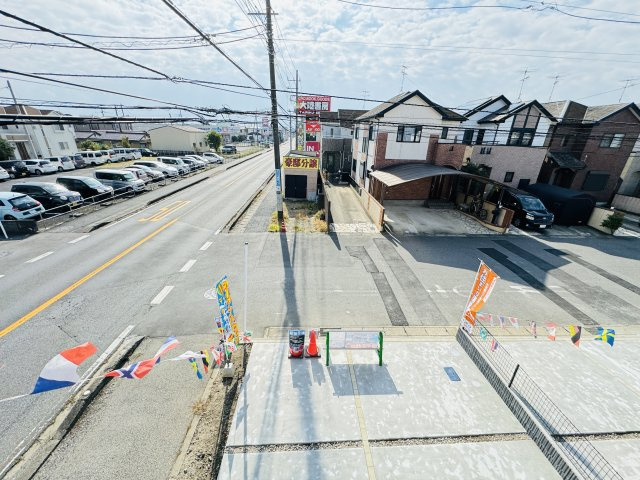松戸市栄町西５丁目新築戸建【古ヶ崎小学校：7分】の前面道路含む現地写真|バルコニーより道路側眺望