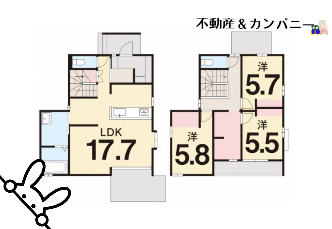 メルティータウン東野　ヤマボウシの家(3号棟)　東野5丁目分譲戸建(全4棟)の間取り