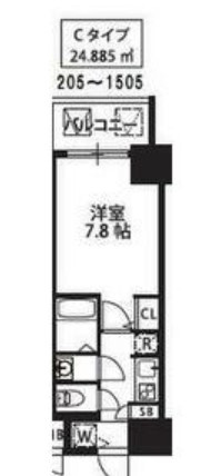 S-RESIDENCE新大阪駅前の間取り