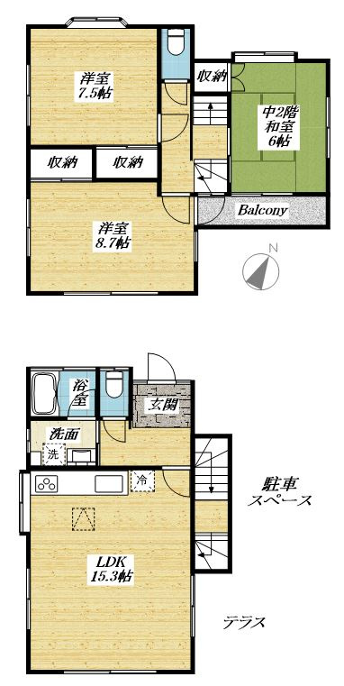 日野台貸家の間取り