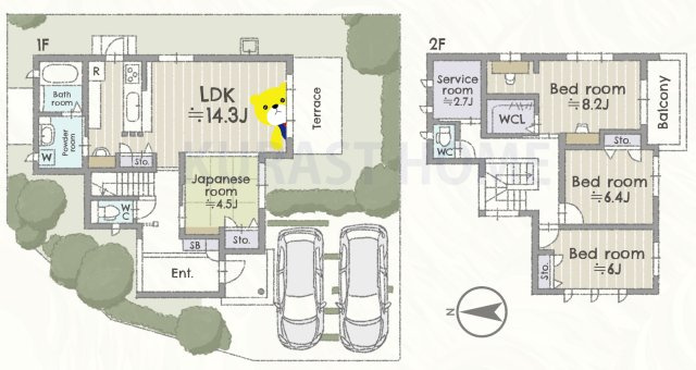 舞鶴市女布北町　中古戸建の間取り