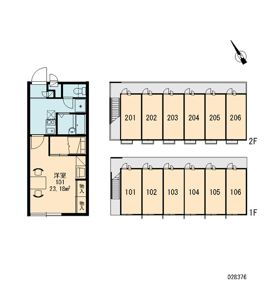 レオパレスサンハイムⅡの区画図