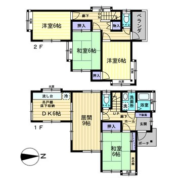 山本6丁目　一戸建ての間取り|採光性が高く風通しのよい設計。ファミリーが多いご家庭にも使い勝手や住み心地のよい間取りです。