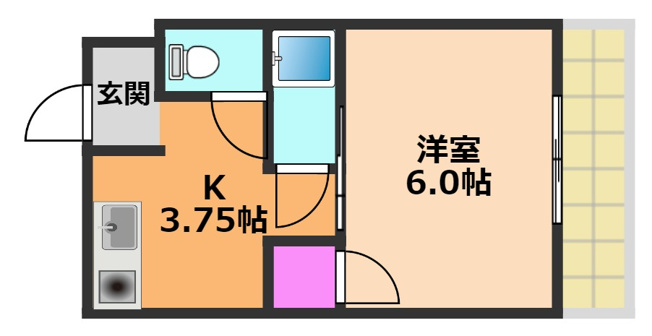 【間取り】 | 津之江パークハイツ2号館 | 反転
