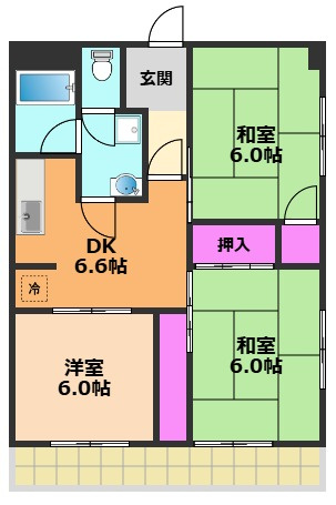 【間取り】 | サンワロイヤルマンション2号館