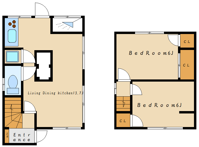 朝霧南町4丁目貸家の間取り