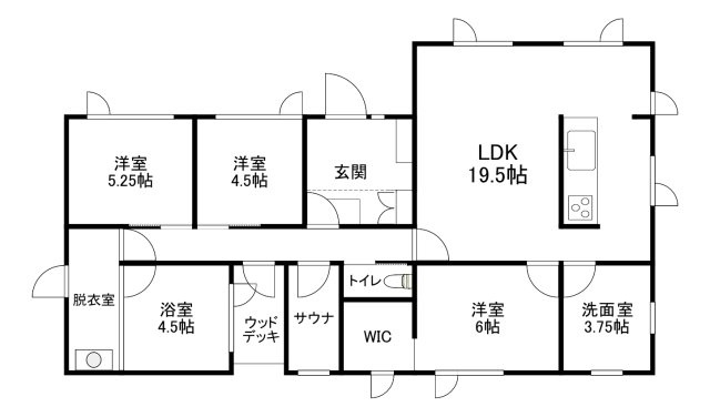 北見市中央三輪３丁目戸建の間取り