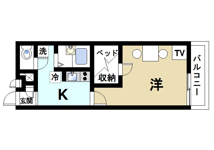 レオパレス大陽伍番館の間取り|使い勝手が良い単身者向けです