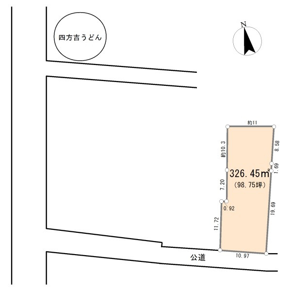 吉見町中新井  土地98坪の土地図
