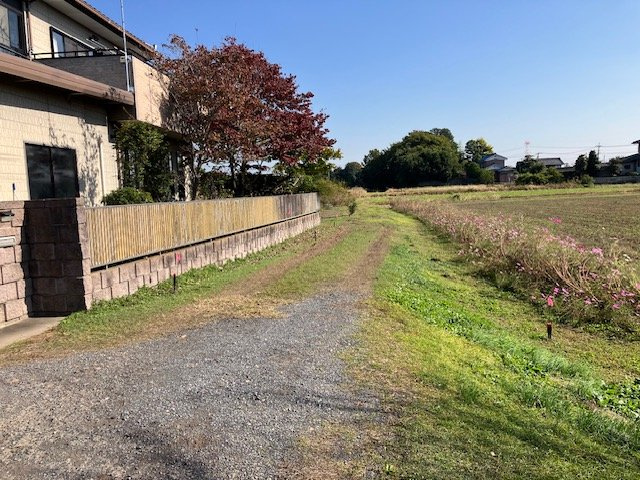吉見町中新井  土地98坪の前面道路含む現地写真