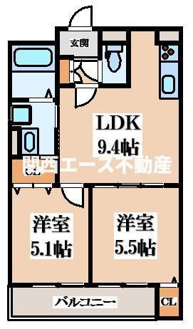 【間取り】 | クリエオーレ津の辺町Ⅰ