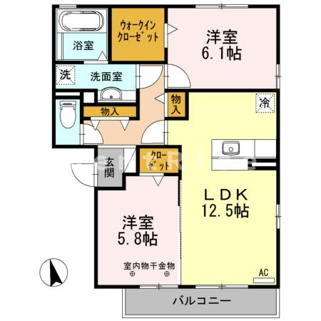 マリールタウンⅢ Ａ棟の間取り