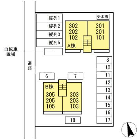 マリールタウンⅢ Ａ棟の区画図